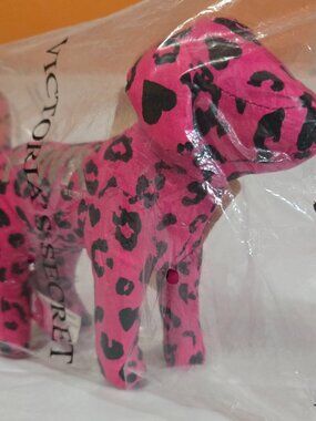 NWT Victoria's Secret PINK plush dog (Pink Leopard color) Factory Sealed